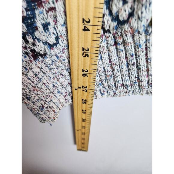 Vintage men's 3D knit button front cardigan sz XL grandpacore Academic preppy - Picture 7 of 7